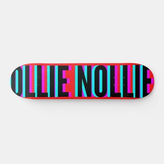 Cool Glitch Red Ollie Nollie Skateboard Deck (Horizontal)