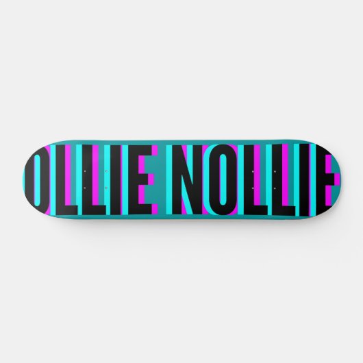 Cool Glitch Turquoise Ollie Nollie Skateboard Deck (Horizontal)
