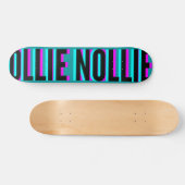 Cool Glitch Turquoise Ollie Nollie Skateboard Deck (Horizontal)