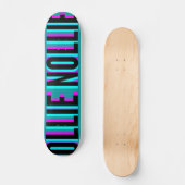 Cool Glitch Turquoise Ollie Nollie Skateboard Deck (Vorderseite)