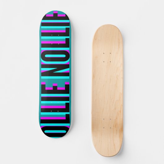 Cool Glitch Turquoise Ollie Nollie Skateboard Deck (Vorderseite)