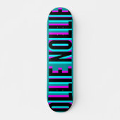 Cool Glitch Turquoise Ollie Nollie Skateboard Deck (Vorne)