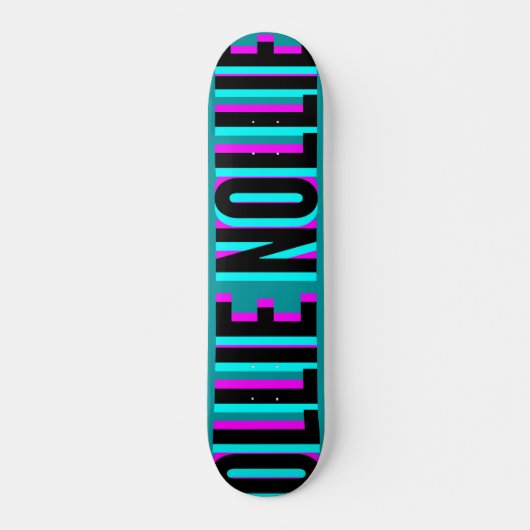 Cool Glitch Turquoise Ollie Nollie Skateboard Deck (Vorne)