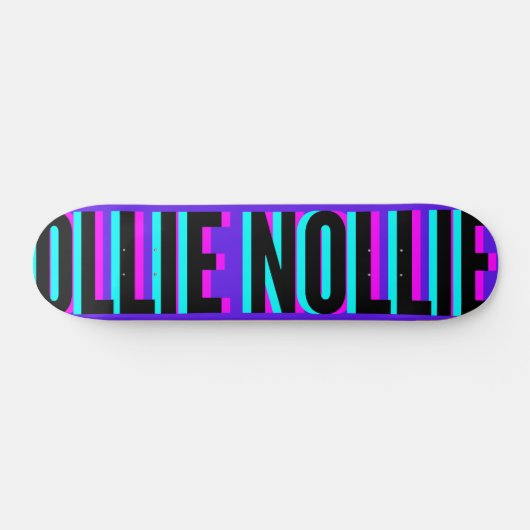 Cool Glitch Violet Ollie Nollie Skateboard Deck (Horizontal)