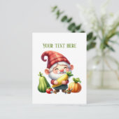 Cool gnome mixed vegetables  farmer customizable postkarte (Stehend Vorderseite)