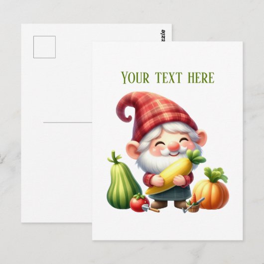 Cool gnome mixed vegetables  farmer customizable postkarte (Vorne/Hinten)
