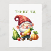 Cool gnome mixed vegetables  farmer customizable postkarte (Vorderseite)