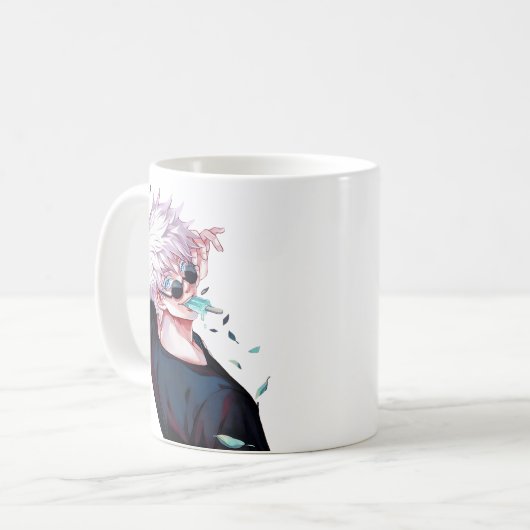 Cool Gojo Satoru with Glasses Mug" Kaffeetasse (Vorderseite Links)