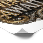Cool Gold ABENTEUER WARTET 3D-Textkunst Poster (Ecke)
