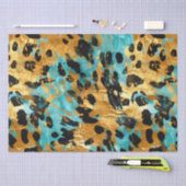 Cool Gold Aqua Leopard Seidenpapier (Handwerk)