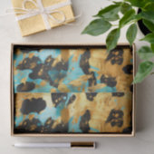 Cool Gold Aqua Leopard Seidenpapier (Geschenk)
