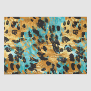 Cool Gold Aqua Leopard Seidenpapier