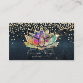 Cool Gold Diamonds Lotus Dark Visitenkarte (Vorderseite)
