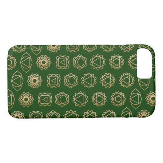Cool Gold Green Chakra Muster Case-Mate iPhone Hülle (Rückseite (Horizontal))