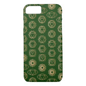 Cool Gold Green Chakra Muster Case-Mate iPhone Hülle (Rückseite)