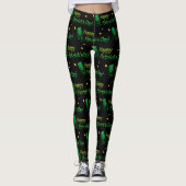 Cool Gold Green Hats Happy St Patrick Day Phrasen Leggings (Vorderseite)