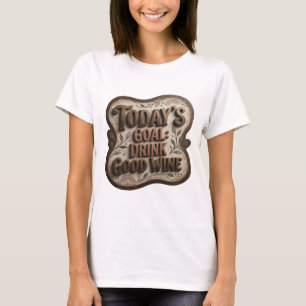 Cool Gold HEUTIGES ZIEL GUTEN WEIN TRINKEN T-Shirt