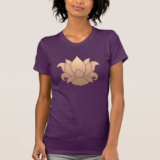 Cool Gold Lotus Yoga Meditation Lehrer Lila T-Shirt (Vorderseite)