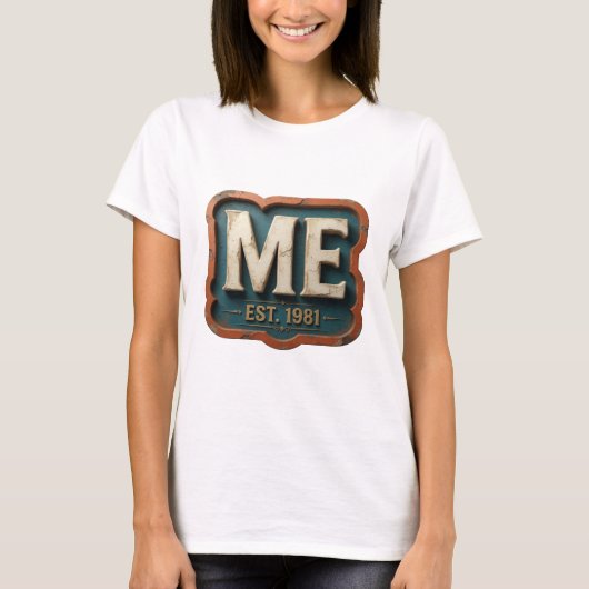 Cool Gold ME EST 1981 Custom-Design T-Shirt (Vorderseite)