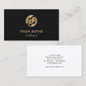 Cool Gold Musiknote DJ Visitenkarte (Vorne/Hinten)