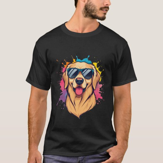 Cool Golden Labrador Retriever Wearing Sunglasses T-Shirt (Vorderseite)