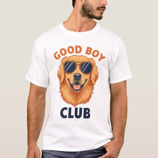 Cool Golden Retriever 'Good Boy Club' T-Shirt (Vorderseite)