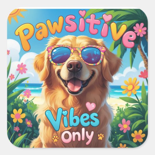 Cool Golden Retriever Sticker (Vorderseite)