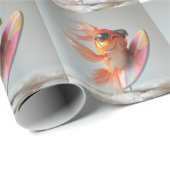 Cool Goldfish Surfen auf einer Welle Geschenkpapier (Rolleneckpunkt)