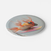 Cool Goldfish Surfen auf einer Welle Pappteller (Schrägansicht)