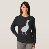 Cool Goose Duck Silhouette Stylish Geese Bird Anim T-Shirt (Vorne ganz)