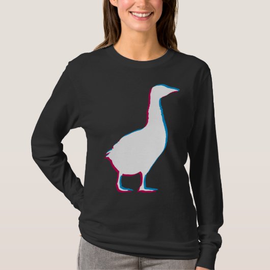Cool Goose Duck Silhouette Stylish Geese Bird Anim T-Shirt (Vorderseite)