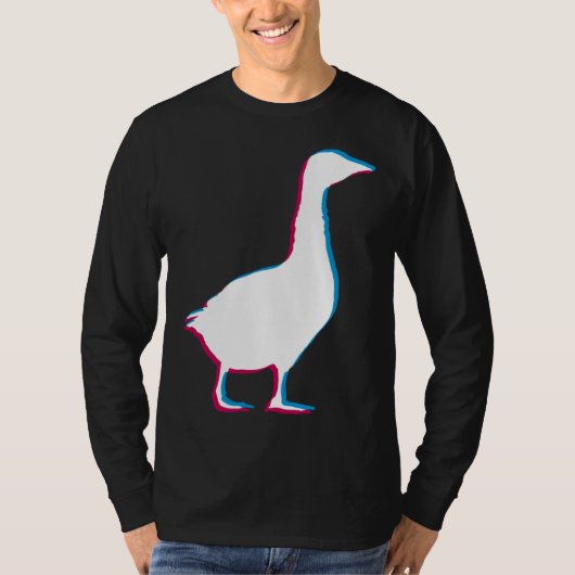Cool Goose Duck Silhouette Stylish Geese Bird Anim T-Shirt (Vorderseite)