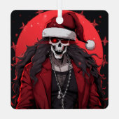 Cool Goth Punk Skull Anime Santa Demon Ornament Aus Metall (Rückseite)