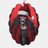 Cool Goth Punk Skull Anime Santa Demon Ornament Karte (Links)