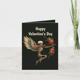 Cool Gothic-Add-Nachricht Valentine-Skelett Feiertagskarte
