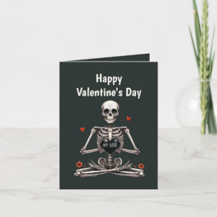 Cool Gothic-Add-Nachricht Valentine-Skelett Feiertagskarte