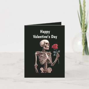 Cool Gothic-Add-Nachricht Valentine-Skelett Feiertagskarte