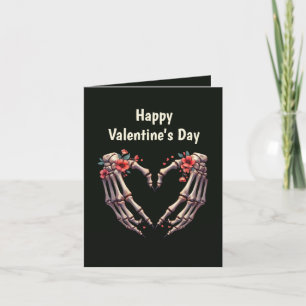 Cool Gothic hinzufügen Nachricht Valentine Skelett Feiertagskarte
