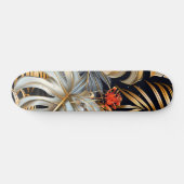Cool Gothic Red Rose Jungle Foliage Skateboard  (Horizontal)