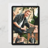 Cool Graduate Cutout Foto Moderne Graduierungspart Einladung (Rückseite)