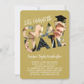 Cool Graduate Cutout Foto Moderne Graduierungspart Einladung (Vorderseite)