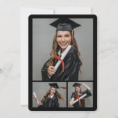 Cool Graduate Cutout Foto Moderne Graduierungspart Einladung (Rückseite)