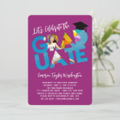 Cool Graduate Cutout Foto Moderne Graduierungspart Einladung (Stehend Vorderseite)