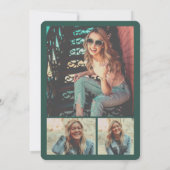 Cool Graduate Cutout Foto Moderne Graduierungspart Einladung (Rückseite)