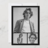 Cool Graduate Cutout Foto Moderne Graduierungspart Einladung (Rückseite)