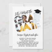 Cool Graduate Cutout Modernes Abschluss Foto Party Einladung (Vorderseite)