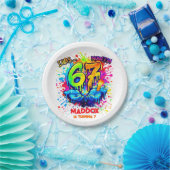 Cool Graffiti Splatter 7th Birthday Party Pappteller (Party)