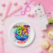 Cool Graffiti Splatter 7th Birthday Party Pappteller (Party)