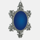 Cool Grainy Deep Blue Vignette Schneeflocken Zinn-Ornament (Links)