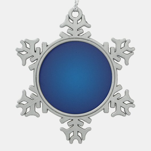 Cool Grainy Deep Blue Vignette Schneeflocken Zinn-Ornament (Vorderseite)